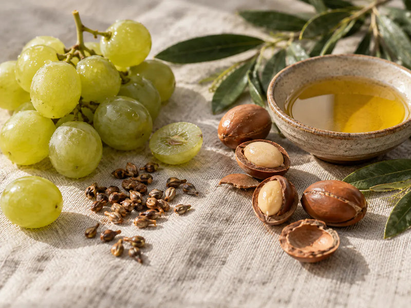 Aceites de uva y argán con vitamina E