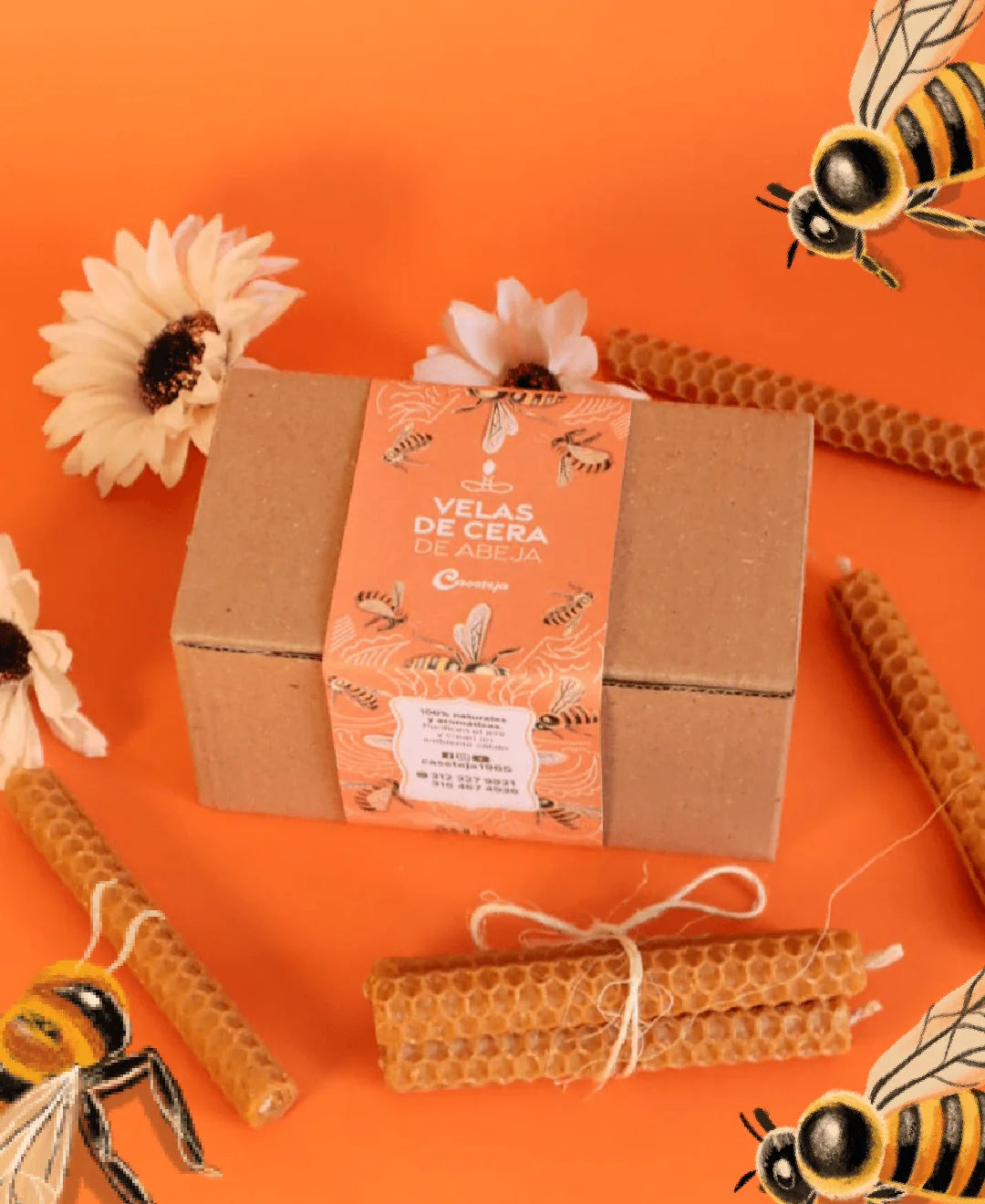 Velas Artesanales de Cera de Abeja | Luz Natural Caseteja